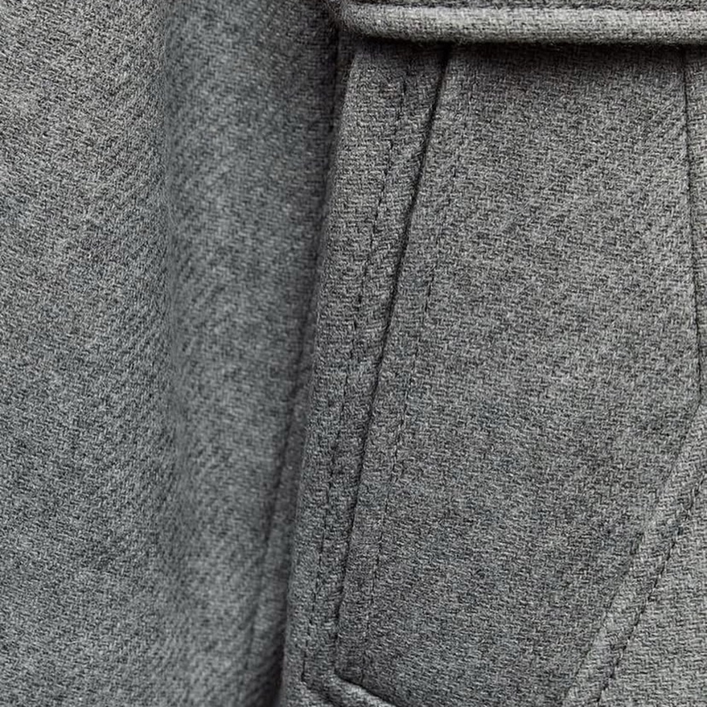 NEW WITH TAGS ZARA LONG LINE BELTED WOOL BLEND COAT - Picture 12 of 13